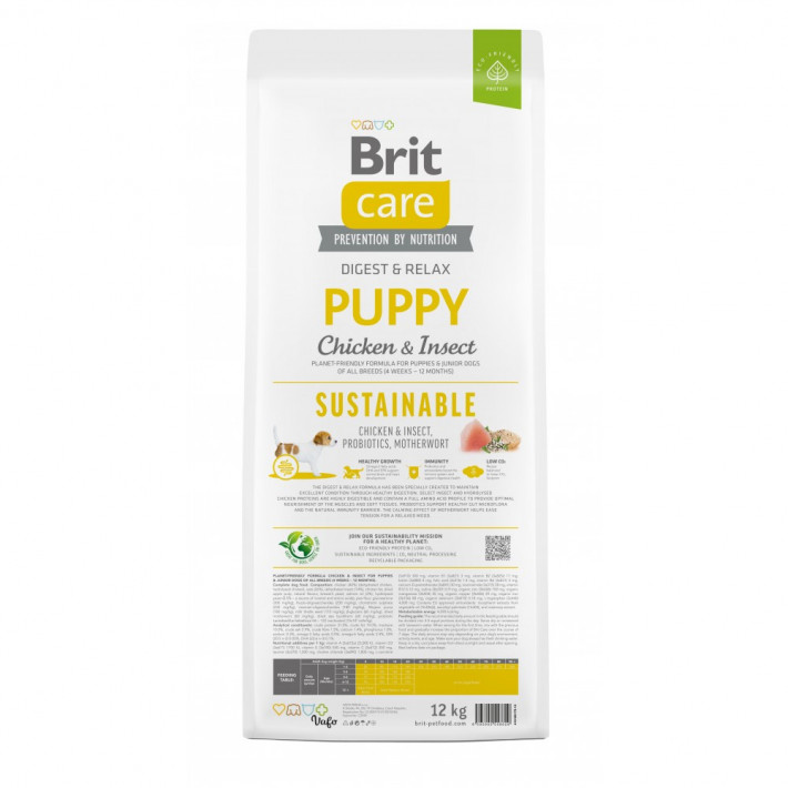 Сухой корм Brit Care Dog Sustainable Puppy для щенков с курицей и насекомыми 12 кг - фото №4