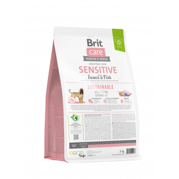 Корм сухой Brit Care Dog Sustainable Sensitive для собак с чувствительным пищеварением с рыбой и насекомыми 3 кг - фото №3