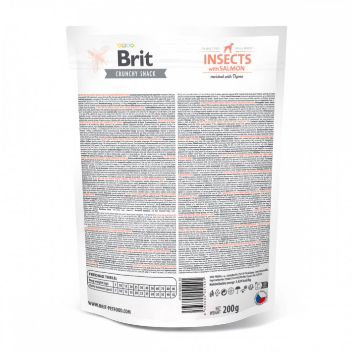 Лакомства Brit Care Dog Crunchy Cracker Insects with Salmon для собак с чувствительным пищеварением, 200 г - фото №3