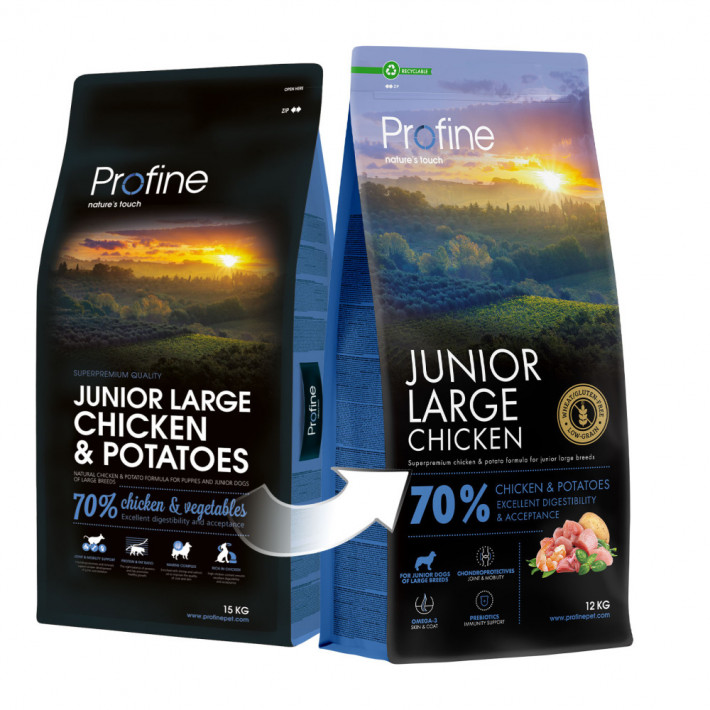 Сухий корм Profine Junior Large Breed Chicken and Potatoes для цуценят великих порід, 12 кг - фото №3