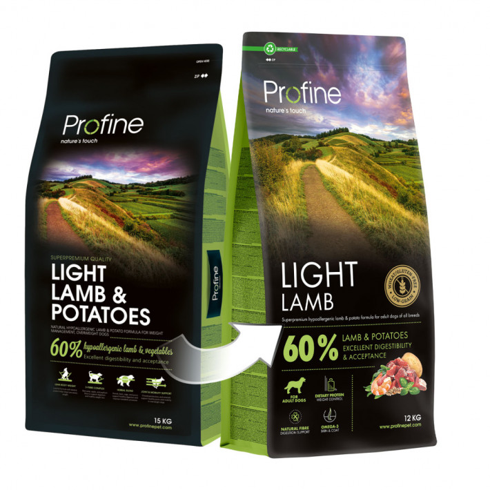 Сухий корм Profine Light Lamb and Potatoes для собак з надмірною вагою, ягня та картопля, 12 кг - фото №3