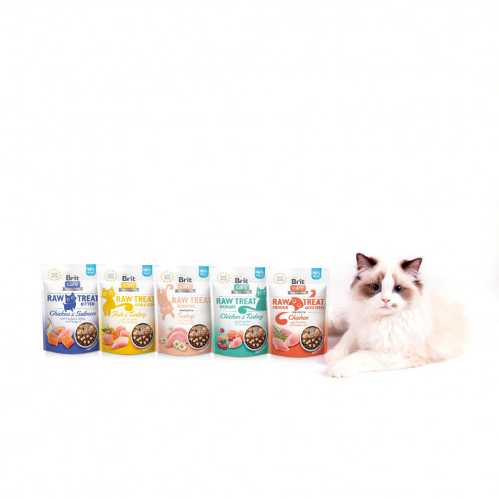 Ласощі для кошенят Brit Raw Treat Freeze-dried Kitten курка і лосось 40 г - фото №3