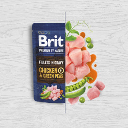 Вологий корм Brit Premium Fillets in Gravy Курка та Горошок
