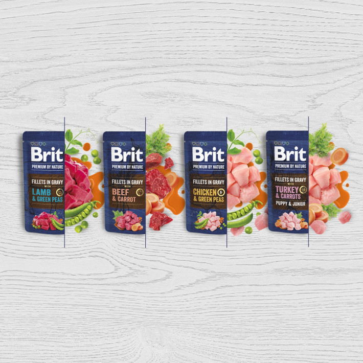 Влажный корм Brit Premium Fillets in Gravy с курицей и зеленым горошком для собак - фото №5