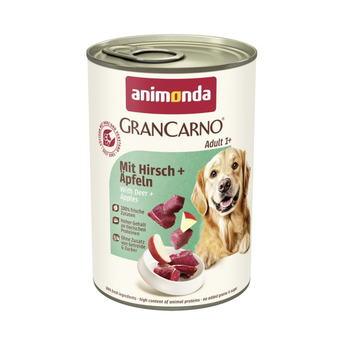 Корм Animonda GranCarno Adult Beef + Deer with Apple для дорослих собак, 400 г