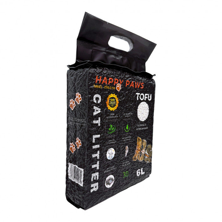 Наполнитель тофу для кошачьих туалетов HAPPY PAWS Classic 6л/2,6кг - фото №3