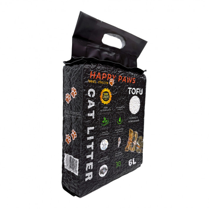 Наполнитель тофу для кошачьих туалетов HAPPY PAWS Classic 6л/2,6кг - фото №9