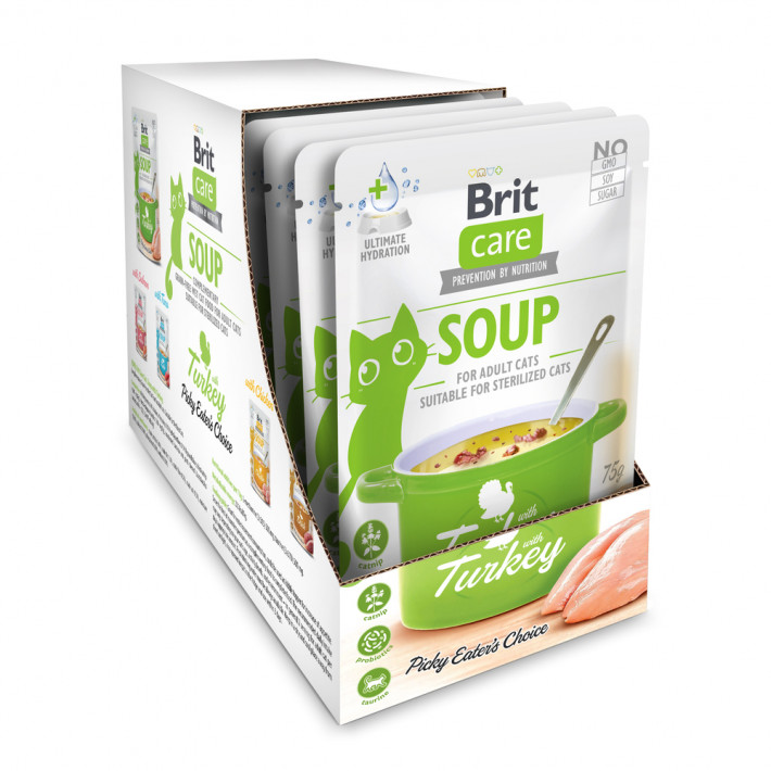 Вологий корм Brit Care Soup Turkey для котів, 15 шт по 75 г