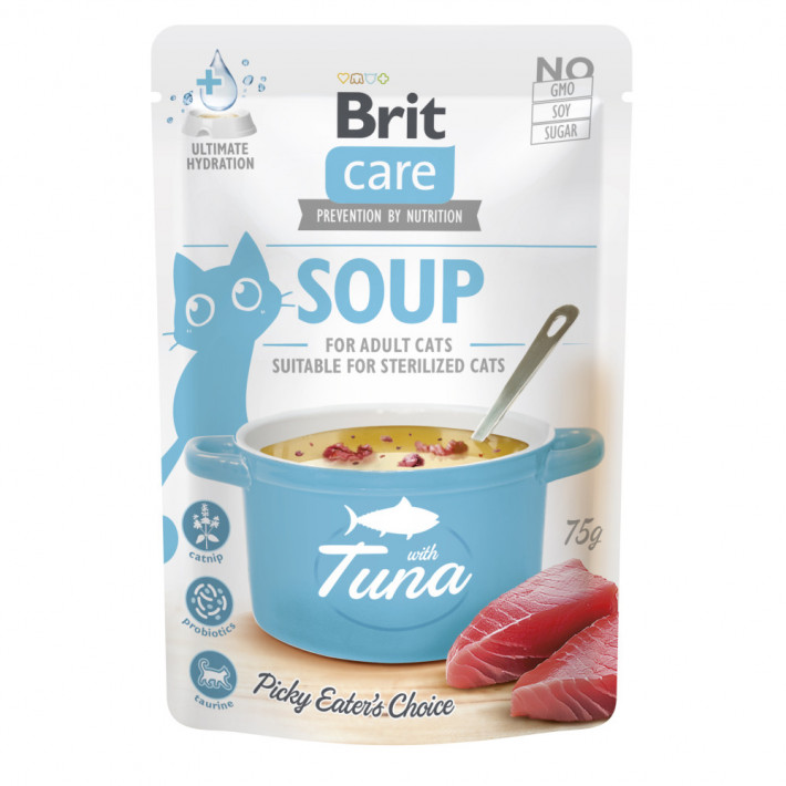 Вологий корм Brit Care Soup Tuna для котів, 15 шт по 75 г - фото №3