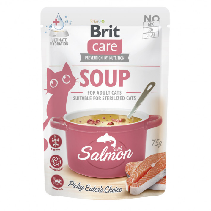 Вологий корм Brit Care Soup Salmon для котів (суп з лососем) - фото №2