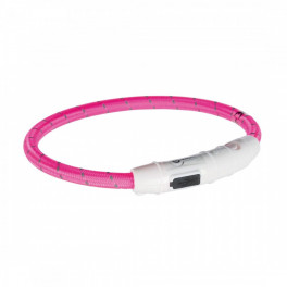 Нашийник Trixie Flash Light Ring USB рожевий L-XL 65 см