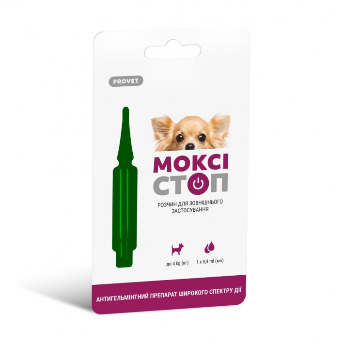 Капли от глистов Provet МОКСИСТОП для собак до 4 кг