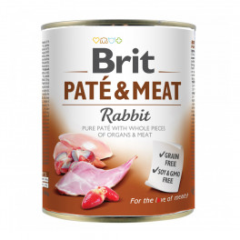 Вологий корм Brit Paté and Meat Rabbit кролик 800 г - фото №1