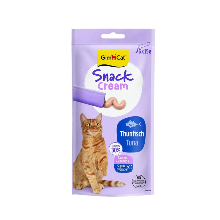Ласощі для котів GimCat Snack Cream Tuna з тунцем, 6х15 г