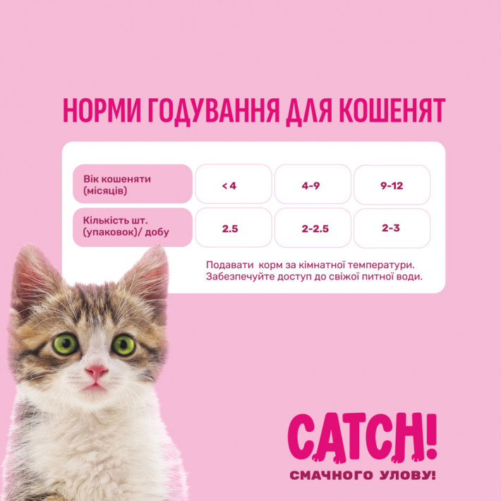 Набор влажного корма Catch! для котят с птицей и овощами в соусе, 24 шт по 85г - фото №6