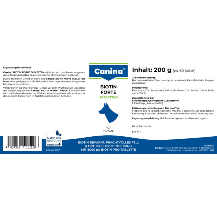 Вітамінний комплекс Canina Biotin Forte Tabletten для собак - фото №5