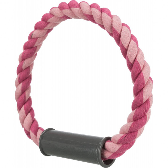 Іграшка Trixie для собак Кільце плетене з пластиковою ручкою 30 см