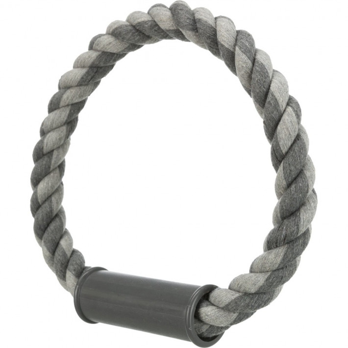 Іграшка Trixie для собак Кільце плетене з пластиковою ручкою 30 см - фото №2