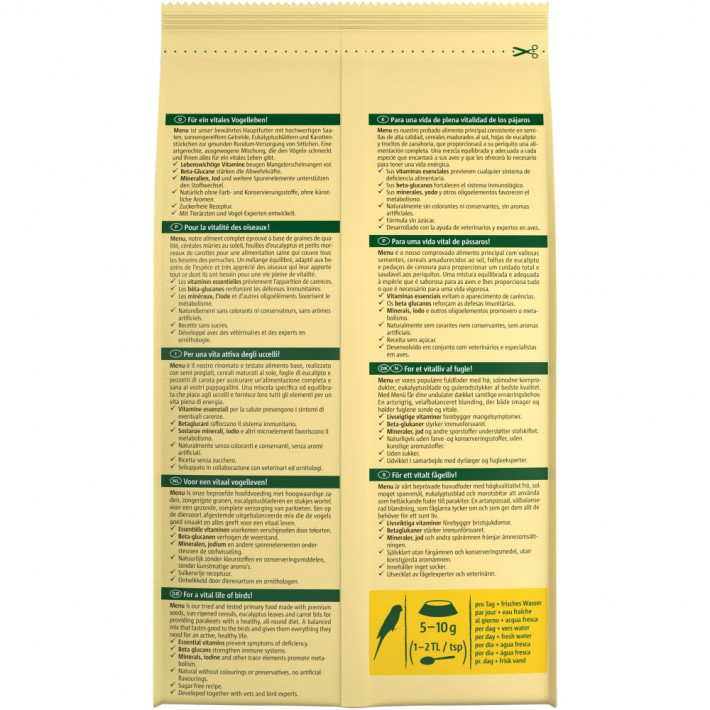 Корм Vitakraft Menu для хвилястих папуг 1 кг - фото №3