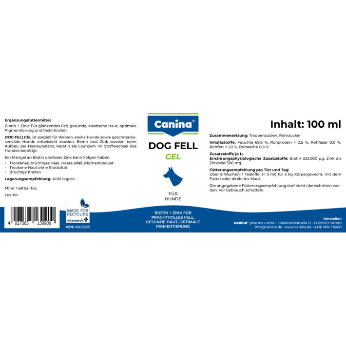 Вітамінний комплекс Canina Dog Fell Gel для собак - фото №5