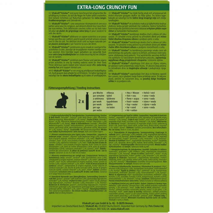 Лакомство Vitakraft Kracker Original Trio-Mix для грызунов и кроликов - фото №3