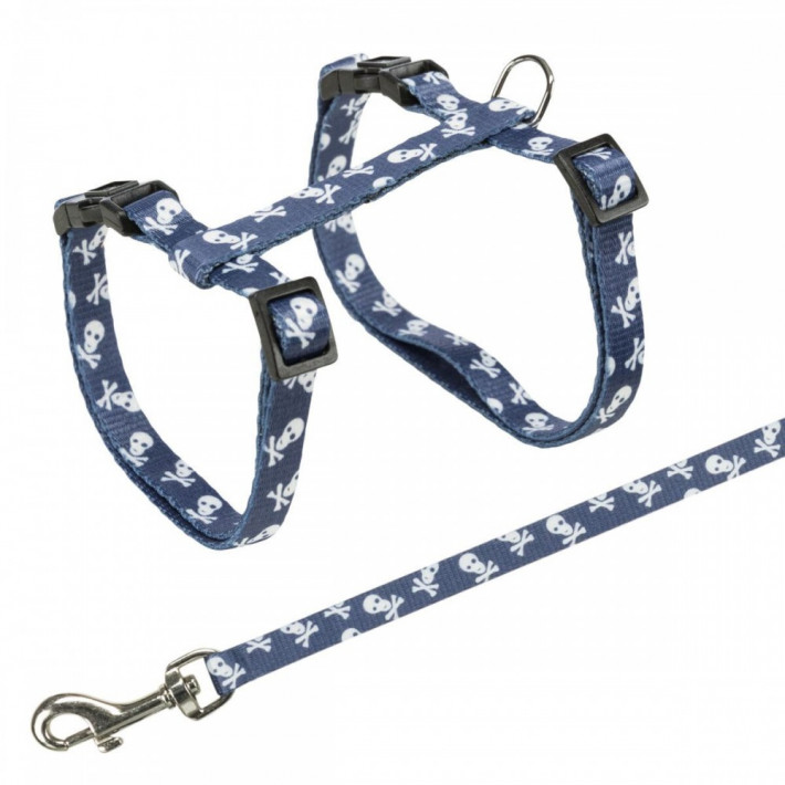 Шлейка с поводком Trixie для котов Skull - фото №3