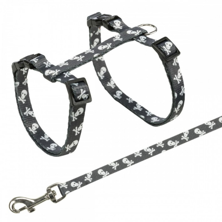 Шлейка с поводком Trixie для котов Skull - фото №4