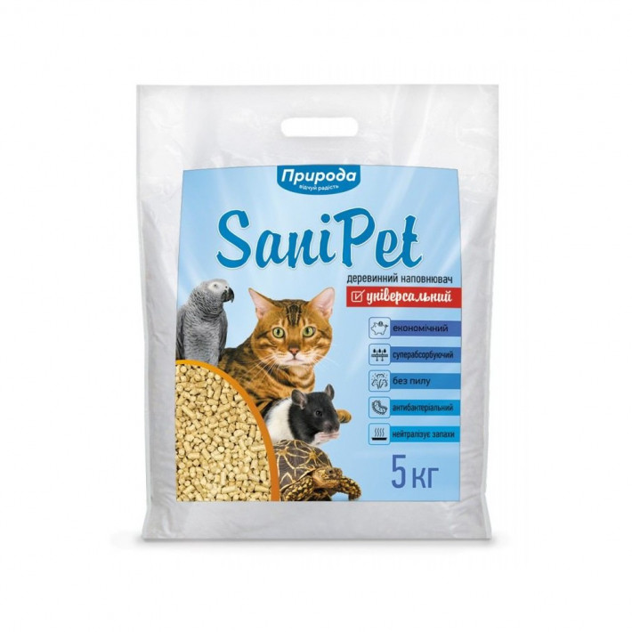 Наповнювач Природа Sani Pet Універсальний деревний 5 кг