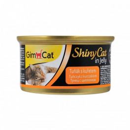 Корм вологий GimCat Shiny Cat для котів з тунцем та куркою в желе 70 г - фото №1
