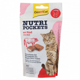 Вітамінні ласощі GimCat Nutri Pockets для котів для виведення шерсті з яловичиною та солодом 60 г - фото №1