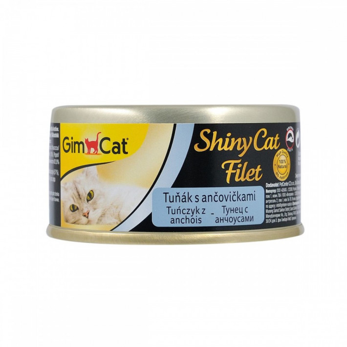 Корм вологий GimCat Shiny Cat Filet з тунцем та анчоусом для котів