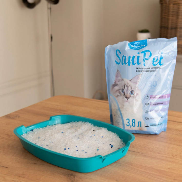 Силікагелевий наповнювач Sani Pet для котячого туалету 3,8 л - фото №6