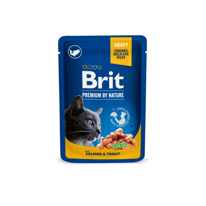 Вологий корм Brit Premium Cat Family Plate для котів, набір асорті 12х100г - фото №5