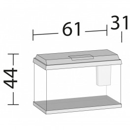 Акваріум Juwel прямий Primo 70 LED чорний 61x44x31см 70 л - фото №2