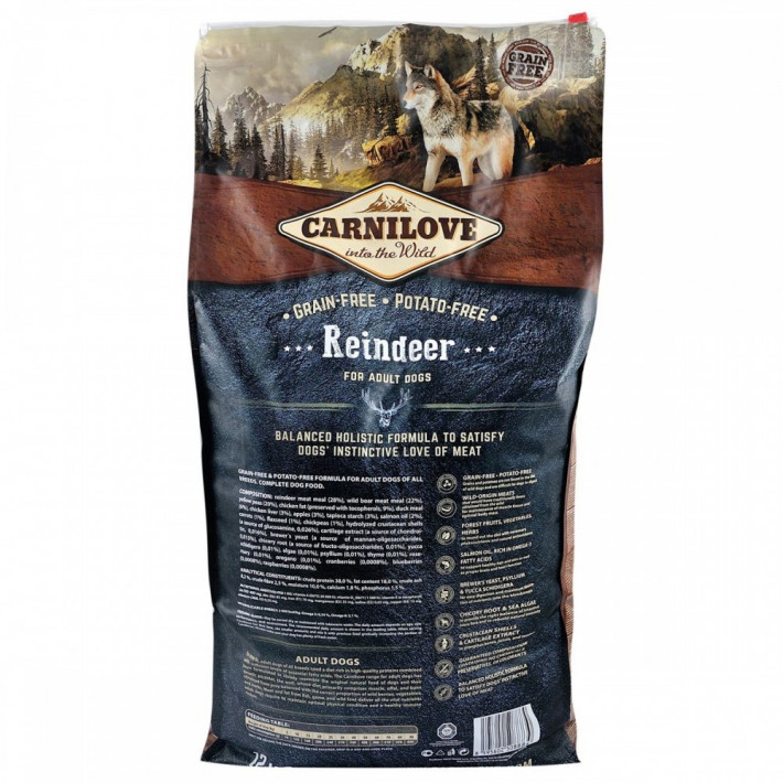 Сухий корм Carnilove Adult Reindeer для дорослих собак з олениною - фото №4