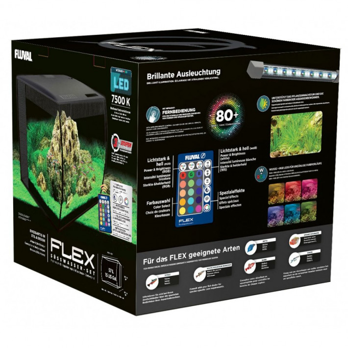Аквариум Fluval Flex 57 л черный с оборудованием - фото №6