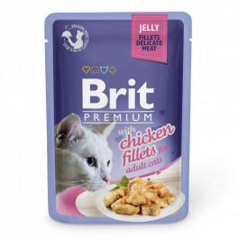 Корм вологий Brit Premium Cat Chicken Fillets Jelly pouch для котів філе курки в желе 85 г - фото №1