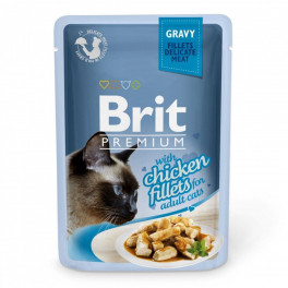 Корм вологий Brit Premium Cat Chicken Fillets Gravy pouch для котів філе курки в соусі 85 г - фото №1