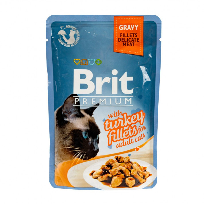 Влажный корм Brit Premium Cat Family Plate Gravy для котов, набор мясная тарелка - фото №4
