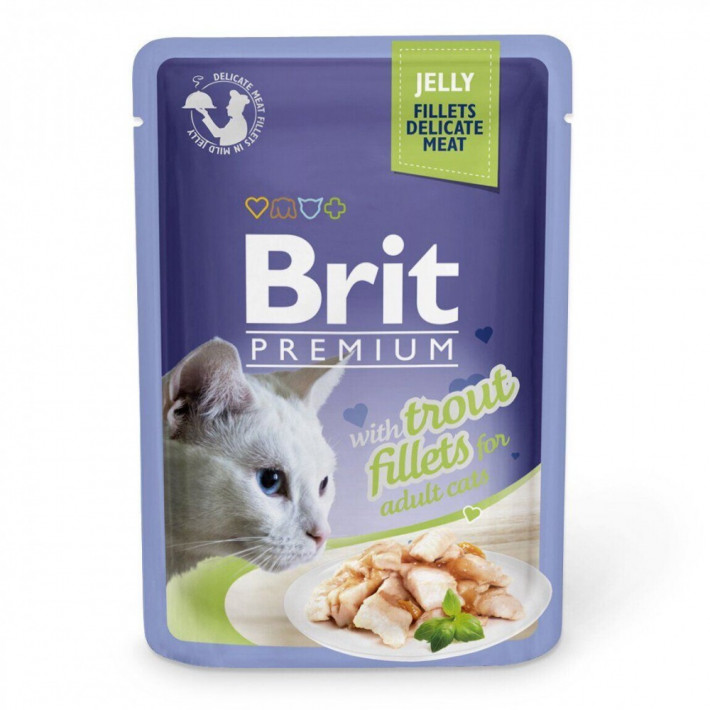 Влажный корм Brit Premium Cat Family Plate Jelly для котов, 12х85г - фото №8