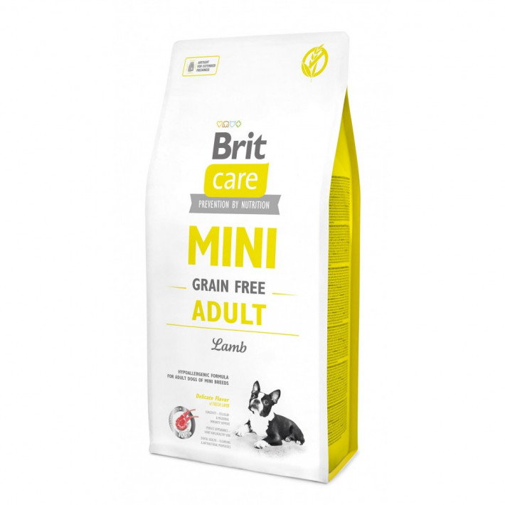 Корм сухой Brit Care Grain Free Mini Adult Lamb для взрослых собак миниатюрных пород с ягненком