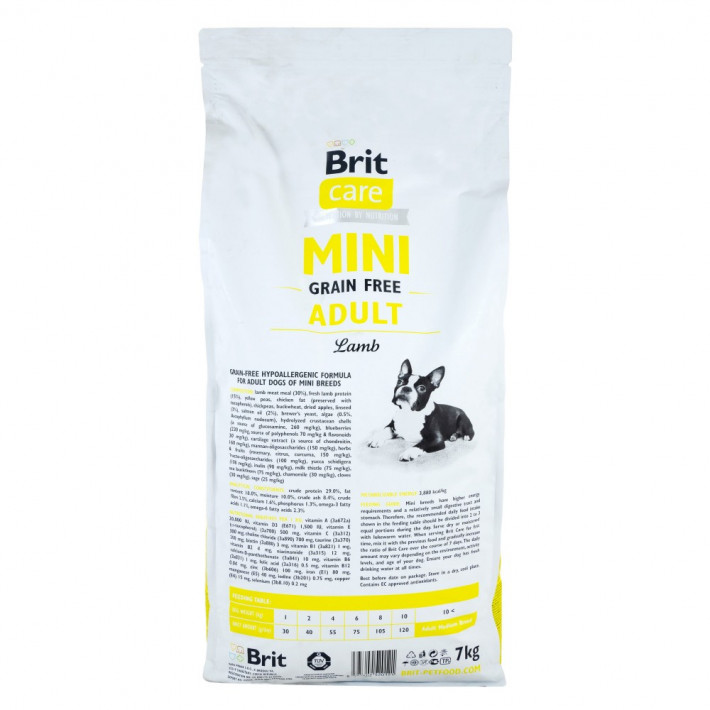 Корм сухой Brit Care Grain Free Mini Adult Lamb для взрослых собак миниатюрных пород с ягненком - фото №3
