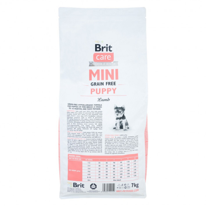Корм сухой Brit Care Grain Free Mini Puppy Lamb для щенков миниатюрных пород, 7 кг - фото №3