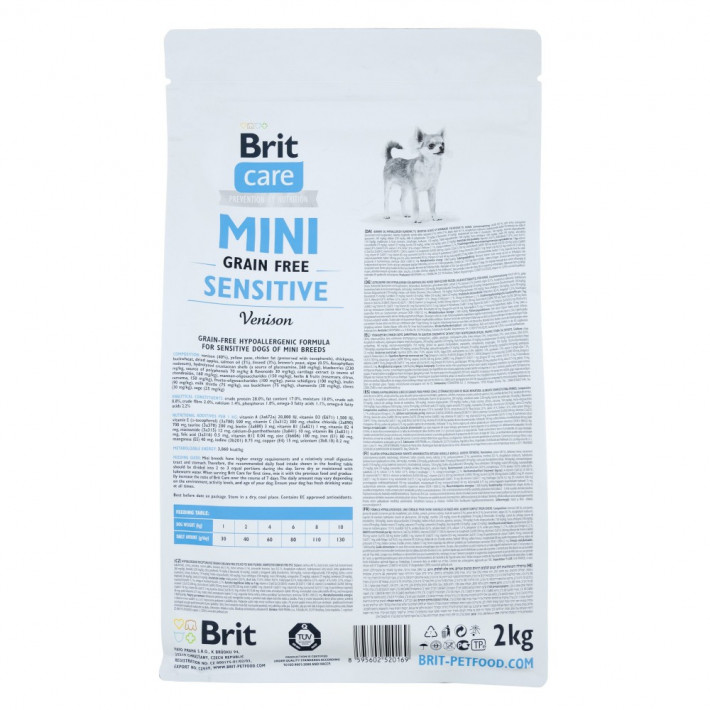 Корм сухой Brit Care Grain Free Mini Sensitive для собак миниатюрных пород с олениной - фото №3