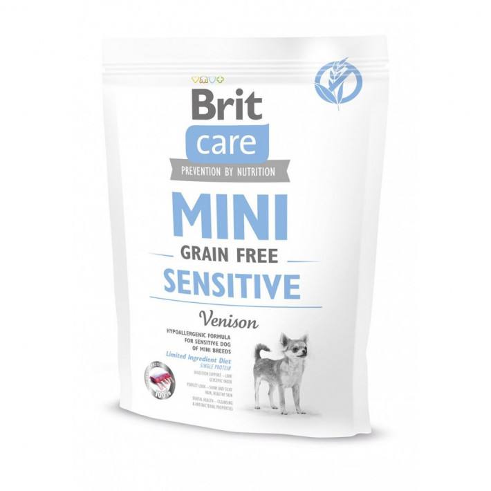 Корм сухой Brit Care Grain Free Mini Sensitive для собак миниатюрных пород с олениной