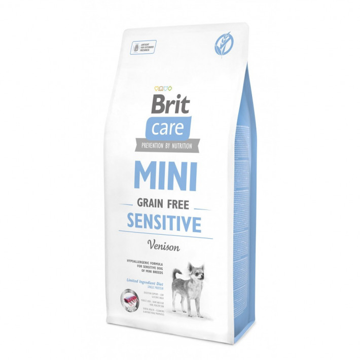 Корм сухой Brit Care Grain Free Mini Sensitive для собак миниатюрных пород с олениной, 7 кг