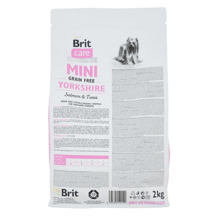 Корм сухий Brit Care Grain Free Mini Yorkshire для йоркширських тер'єрів з лососем та тунцем 2 кг - фото №3