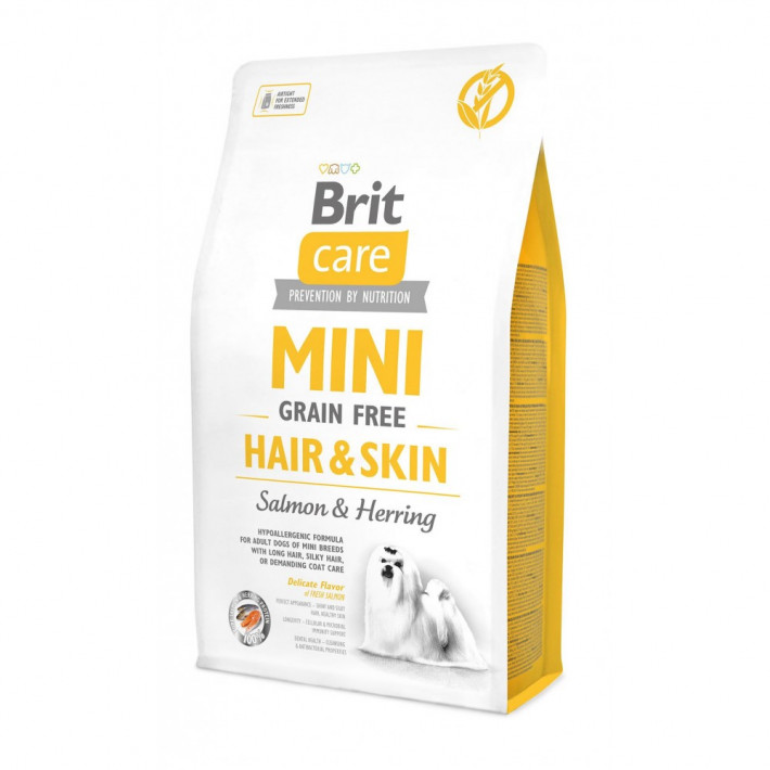 Корм сухой Brit Care Grain Free Mini Hair and Skin для собак миниатюрных пород