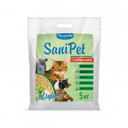 Наповнювач Природа Sani Pet Яблуко гігієнічний для котячих туалетів деревинний 5 кг - фото №1