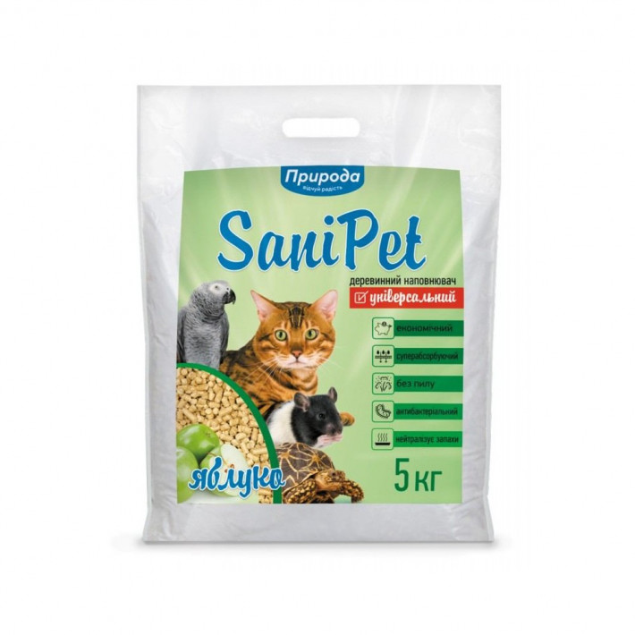 Наповнювач Природа Sani Pet Яблуко деревинний 5 кг